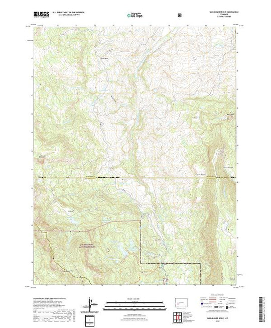 US Topo 7.5-minute map for Washboard Rock CO – American Map Store