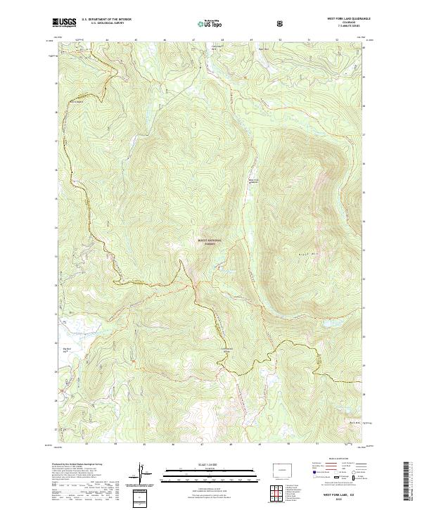 US Topo 7.5-minute map for West Fork Lake CO