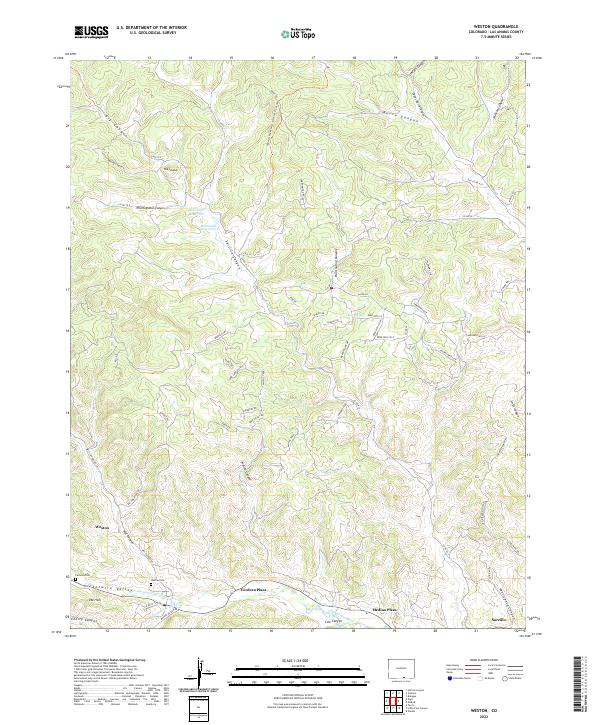 US Topo 7.5-minute map for Weston CO – American Map Store