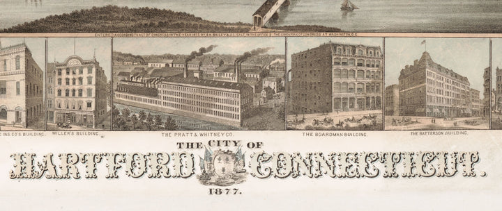 Birds Eye View of Hartford, 1877