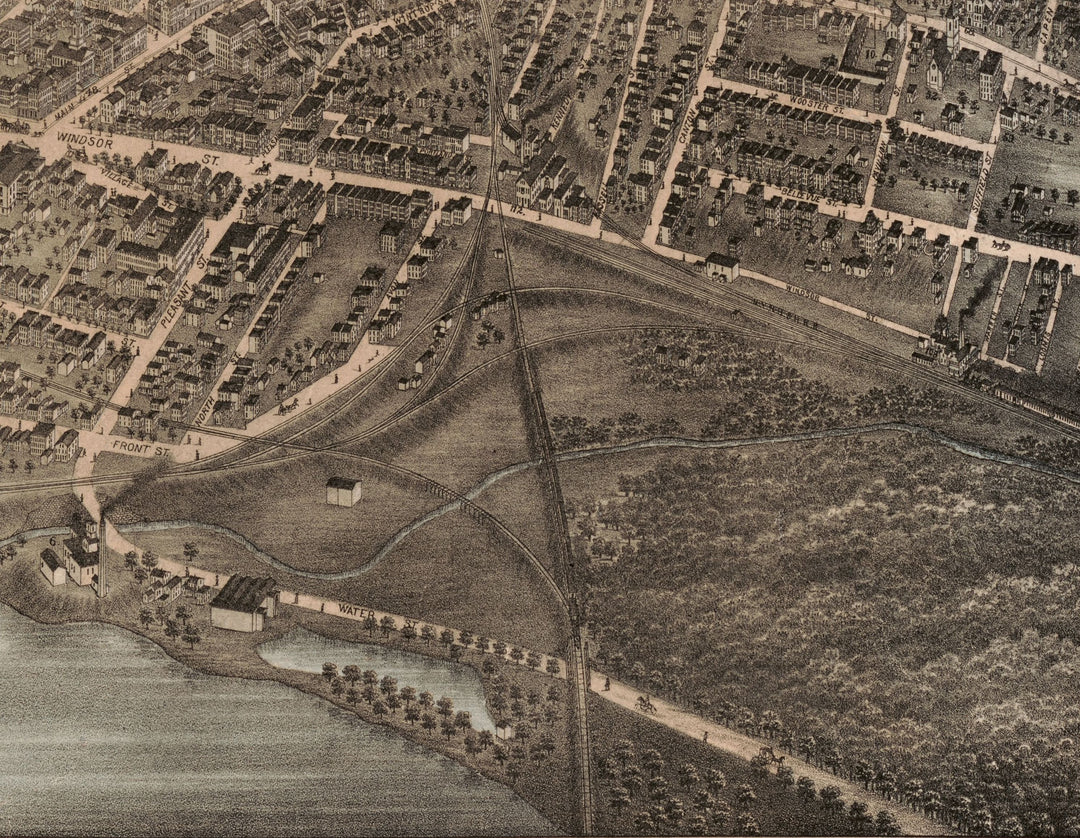 Birds Eye View of Hartford, 1877