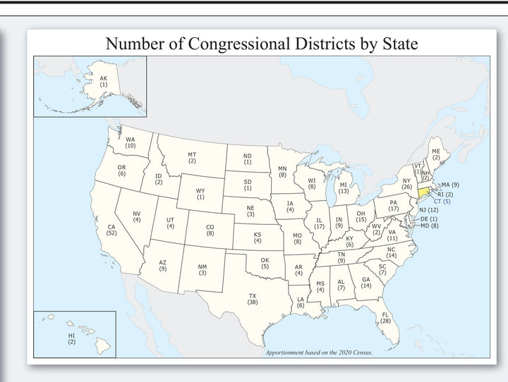 Connecticut Congressional District Wall Map