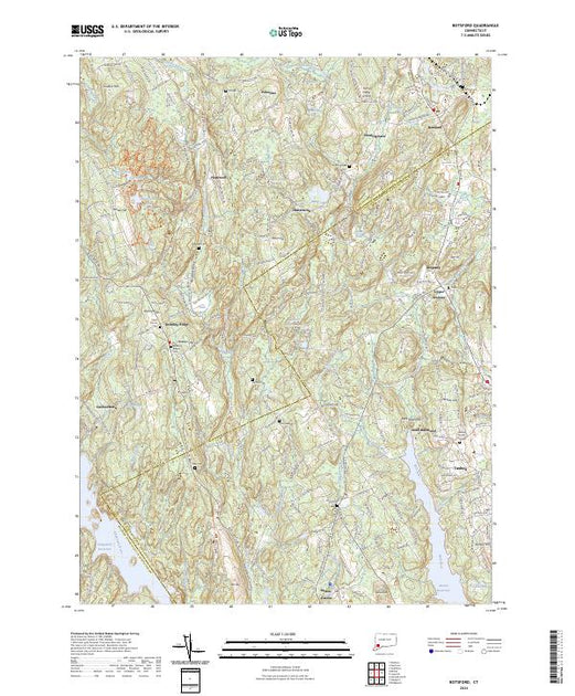 Botts Map US Topo 7.5-minute map for Botsford CT – American Map Store