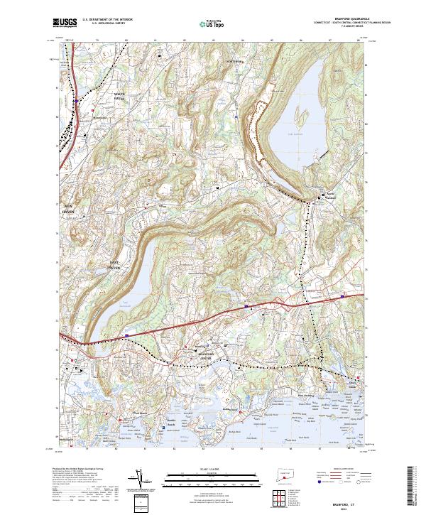 US Topo 7.5-minute map for Branford CT