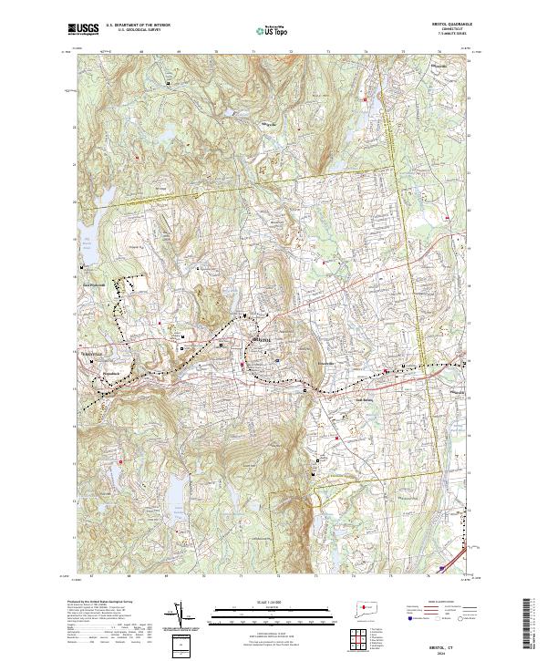 US Topo 7.5-minute map for Bristol CT