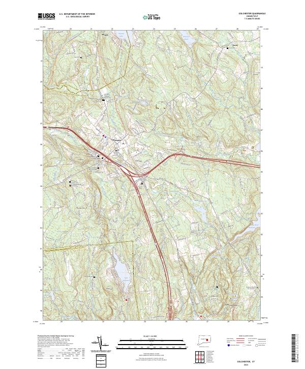 US Topo 7.5-minute map for Colchester CT