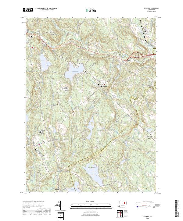 US Topo 7.5-minute map for Columbia CT