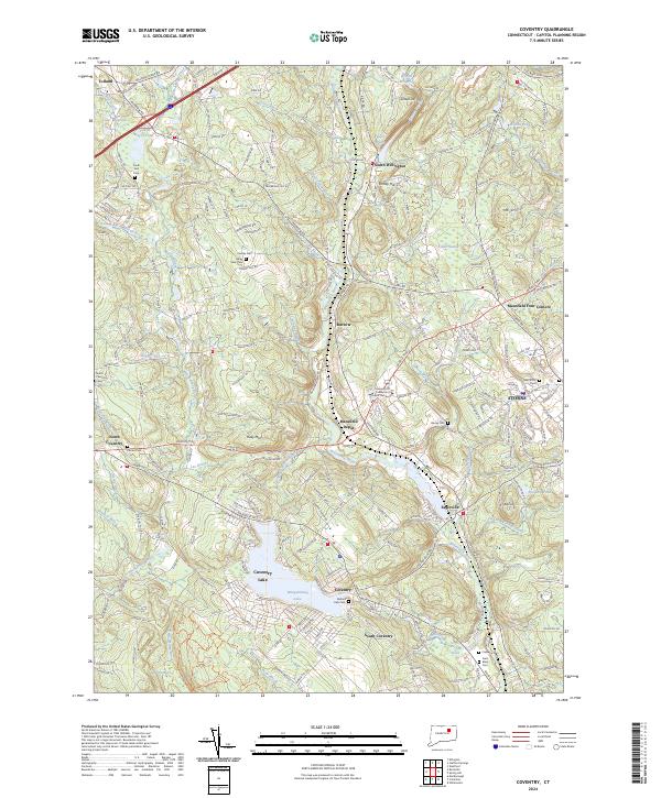 US Topo 7.5-minute map for Coventry CT