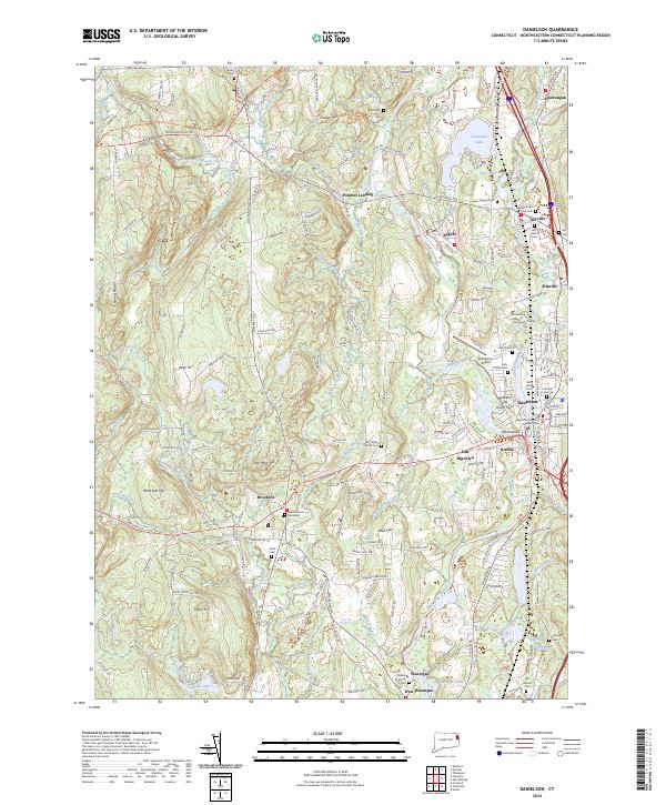 US Topo 7.5-minute map for Danielson CT