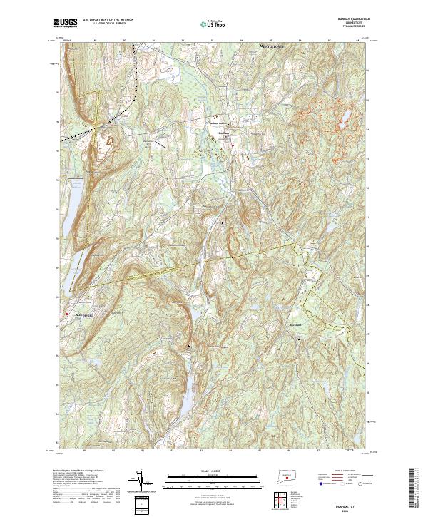 US Topo 7.5-minute map for Durham CT