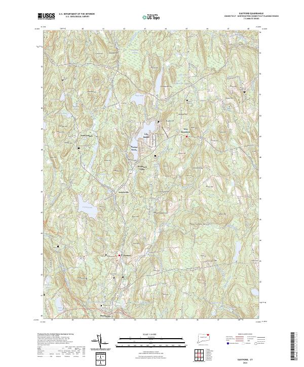 US Topo 7.5-minute map for Eastford CT