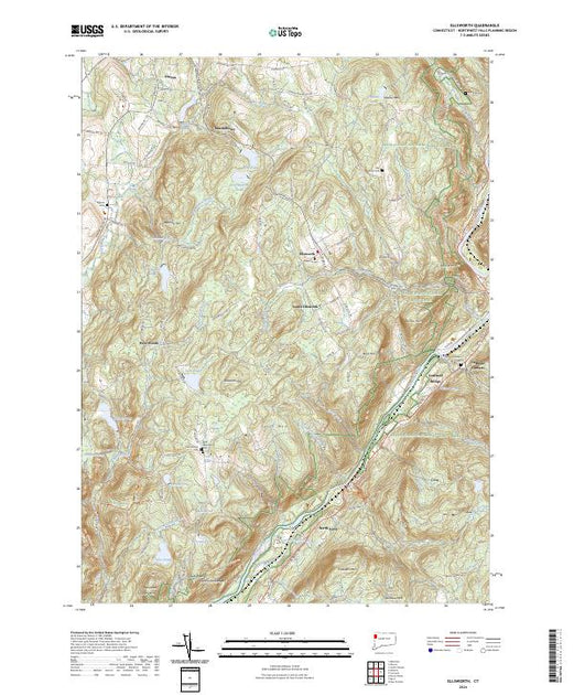 US Topo 7.5-minute map for Ellsworth CT – American Map Store