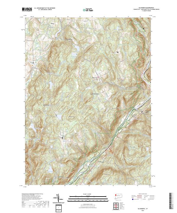US Topo 7.5-minute map for Ellsworth CT