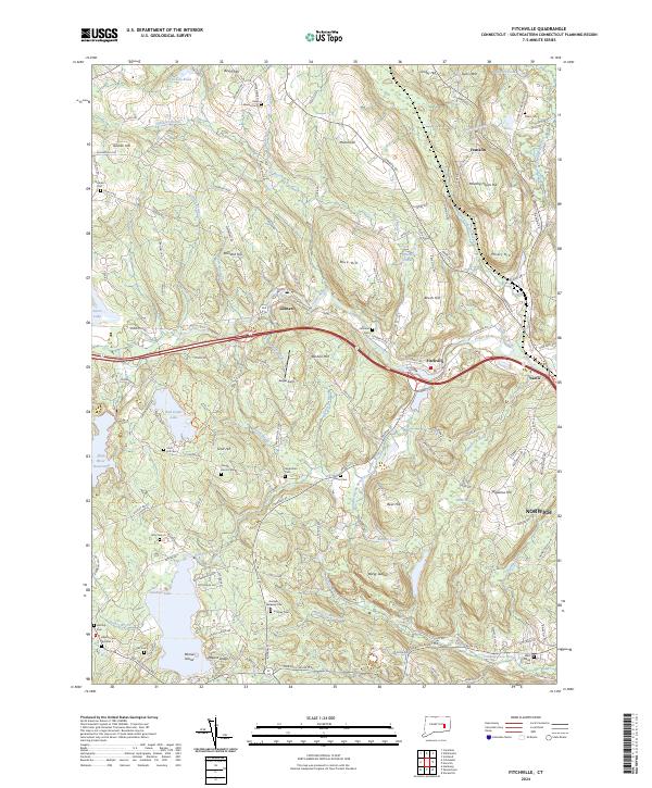 US Topo 7.5-minute map for Fitchville CT