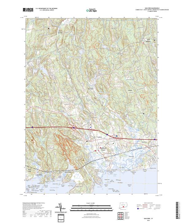 US Topo 7.5-minute map for Guilford CT