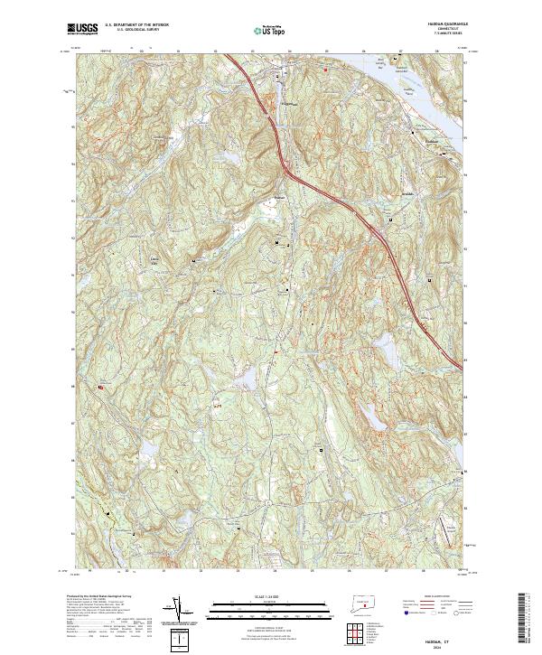 US Topo 7.5-minute map for Haddam CT