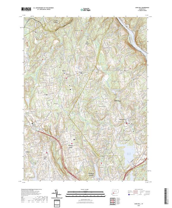 US Topo 7.5-minute map for Long Hill CT