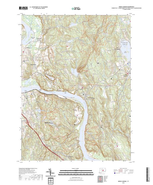 US Topo 7.5-minute map for Middle Haddam CT