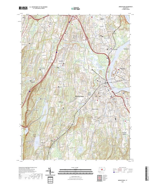 US Topo 7.5-minute map for Middletown CT