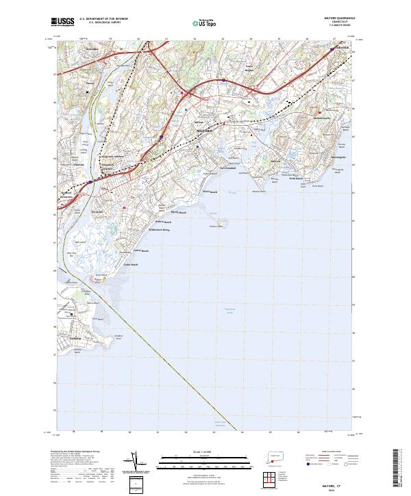 US Topo 7.5-minute map for Milford CT