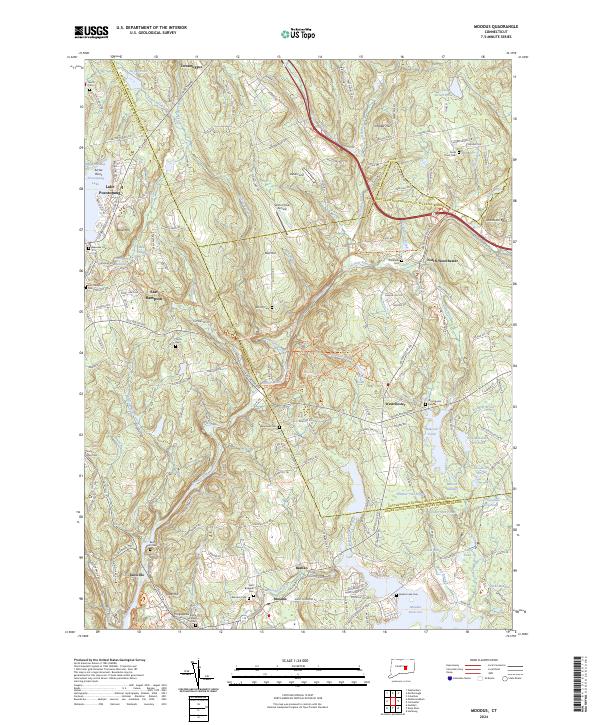 US Topo 7.5-minute map for Moodus CT