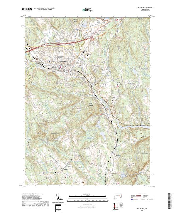 US Topo 7.5-minute map for Willimantic CT