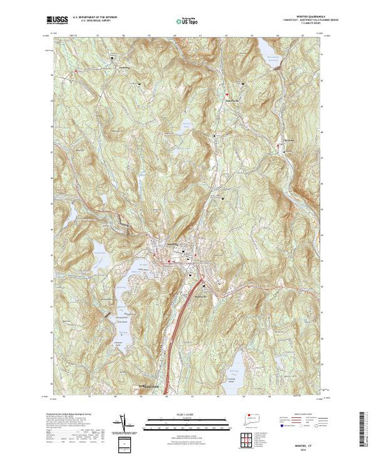 US Topo 7.5-minute map for Winsted CT – American Map Store