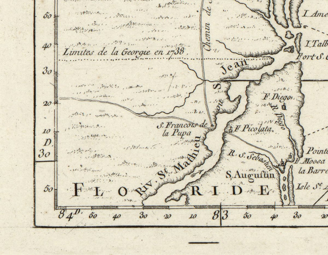 Carte de la nouvelle Georgia. 1703-1772.