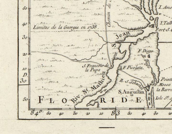 Carte de la nouvelle Georgia. 1703-1772.