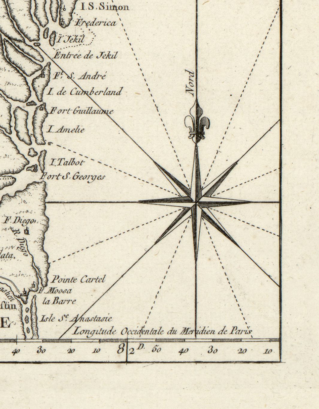 Carte de la nouvelle Georgia. 1703-1772.