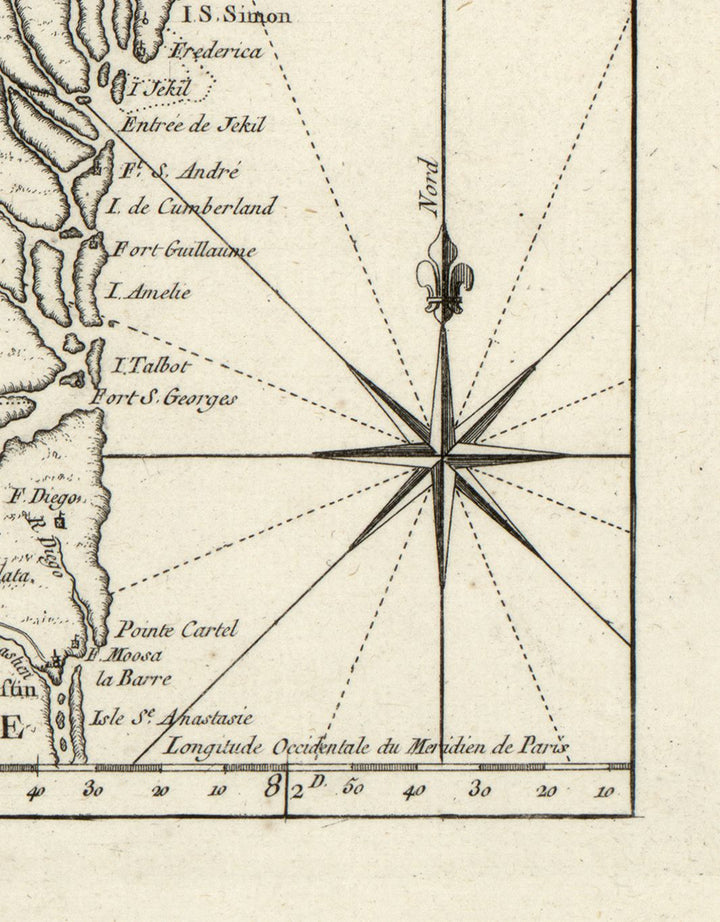Carte de la nouvelle Georgia. 1703-1772.
