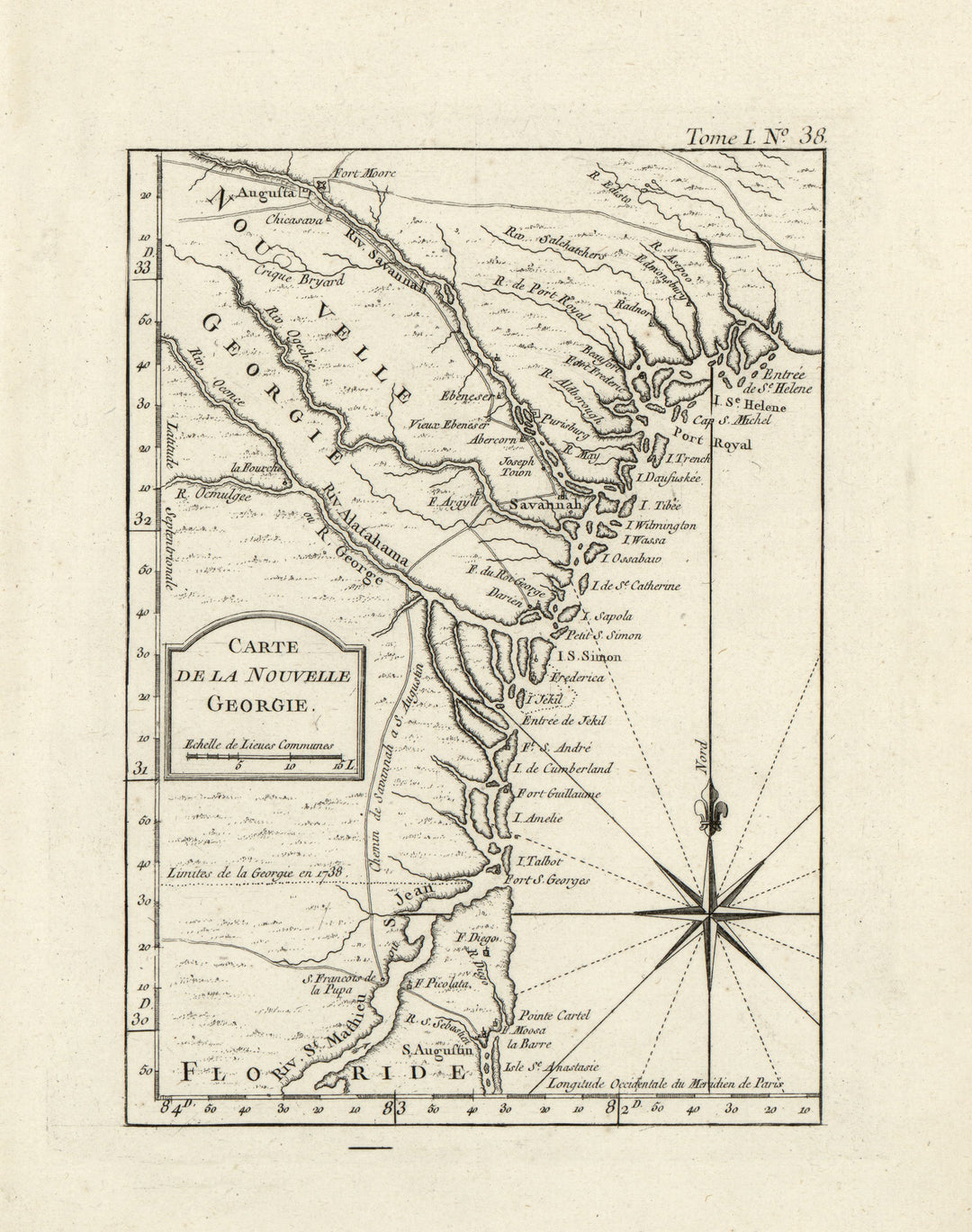 Carte de la nouvelle Georgia. 1703-1772.