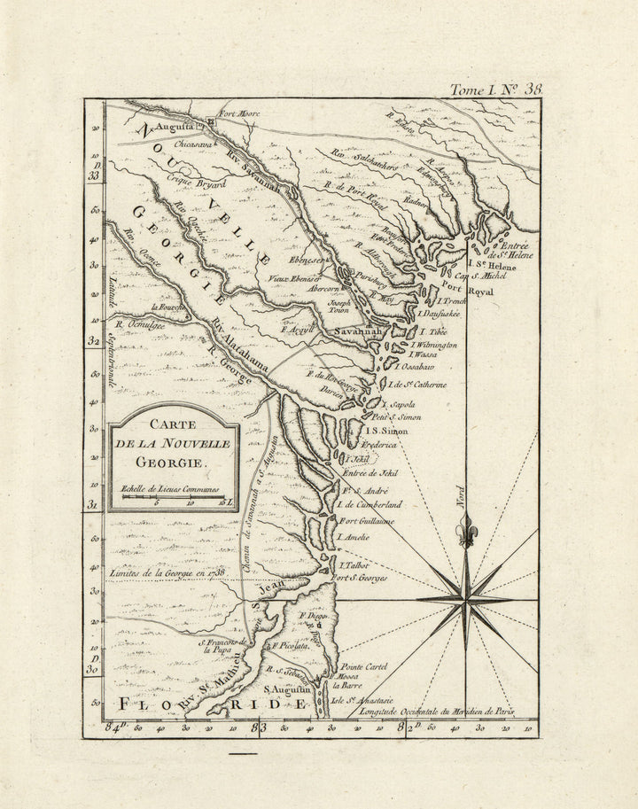 Carte de la nouvelle Georgia. 1703-1772.