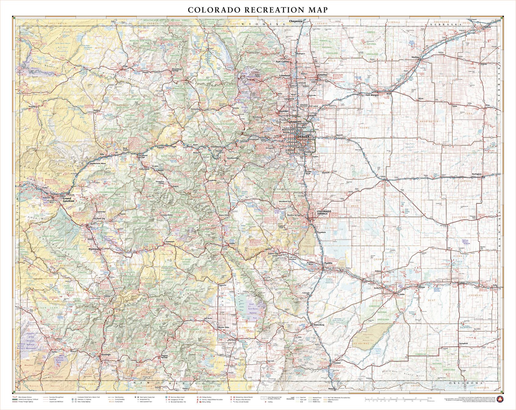 Magnete Frigorifero Colorado: Mappa Dello Stato Con Monumenti | Souvenir Da Viaggio Per Collezione