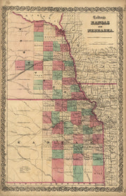 Colton's Kansas & Nebraska, 1855