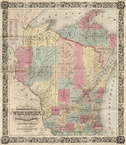 Colton's Township Map of the State of Wisconsin, 1851