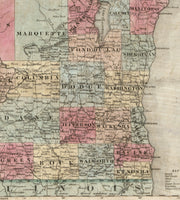 Colton's Township Map of the State of Wisconsin, 1851