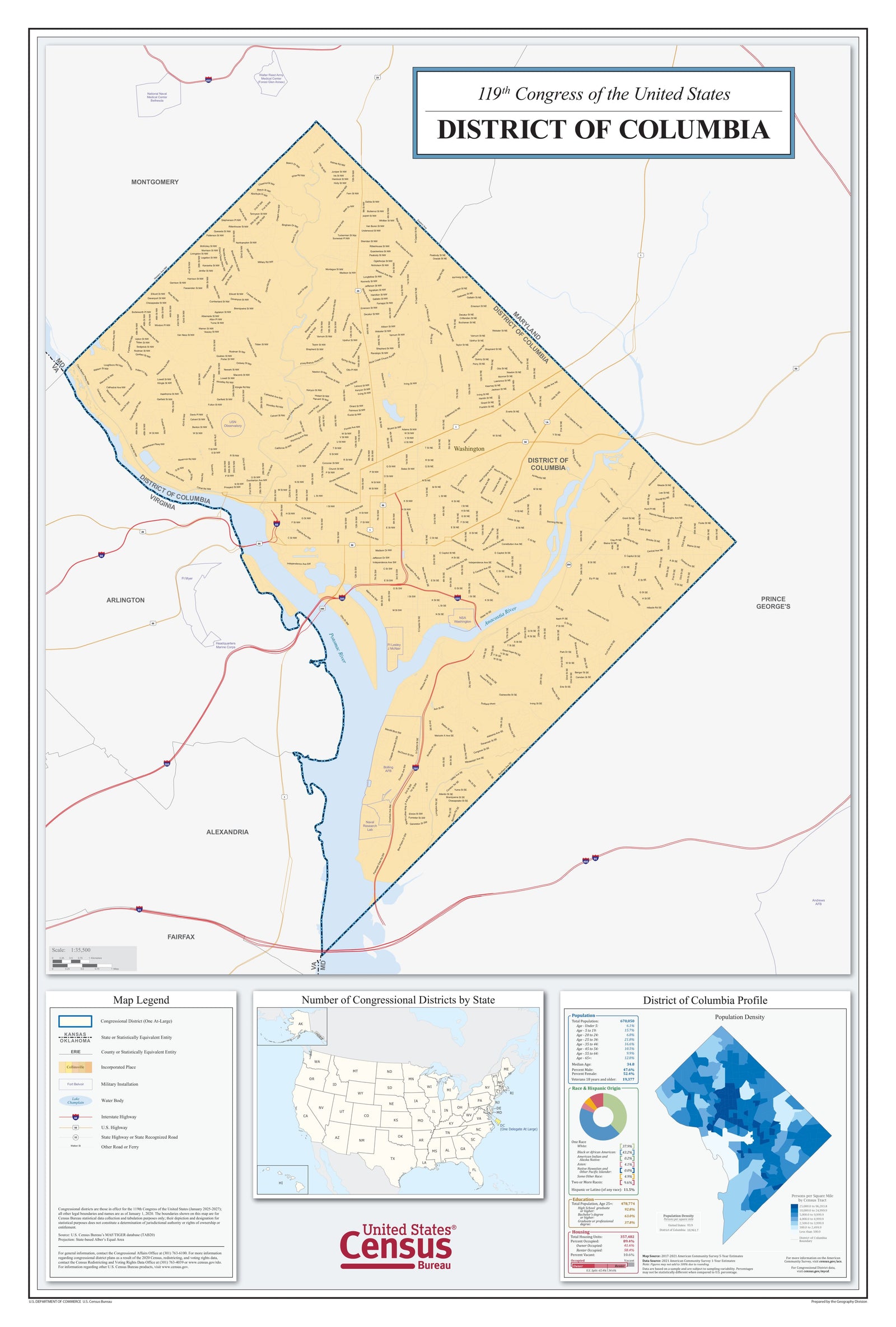 The District of Columbia Congressional District Wall Map