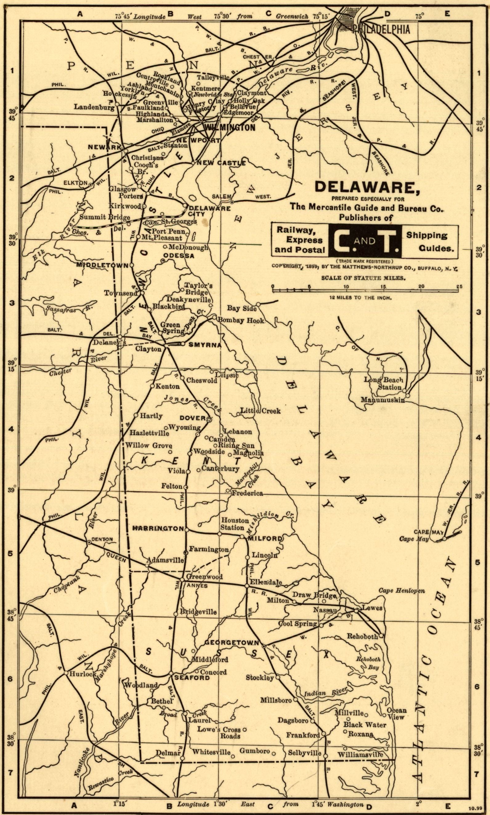 Delaware, prepared especially for the Mercantile Guide and Bureau Co. Publishers of Railway