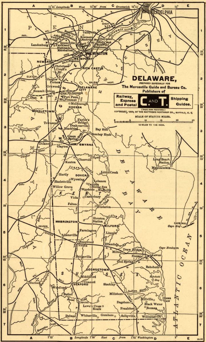 Delaware, prepared especially for the Mercantile Guide and Bureau Co. Publishers of Railway