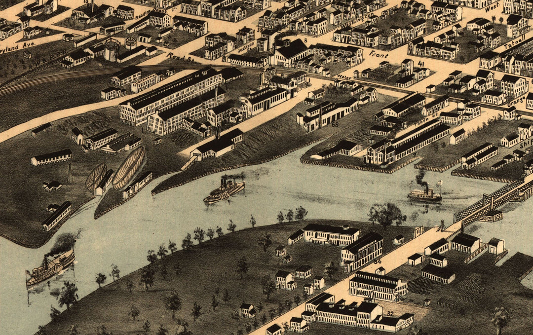 Birdseye View of Wilmington Delaware, 1874