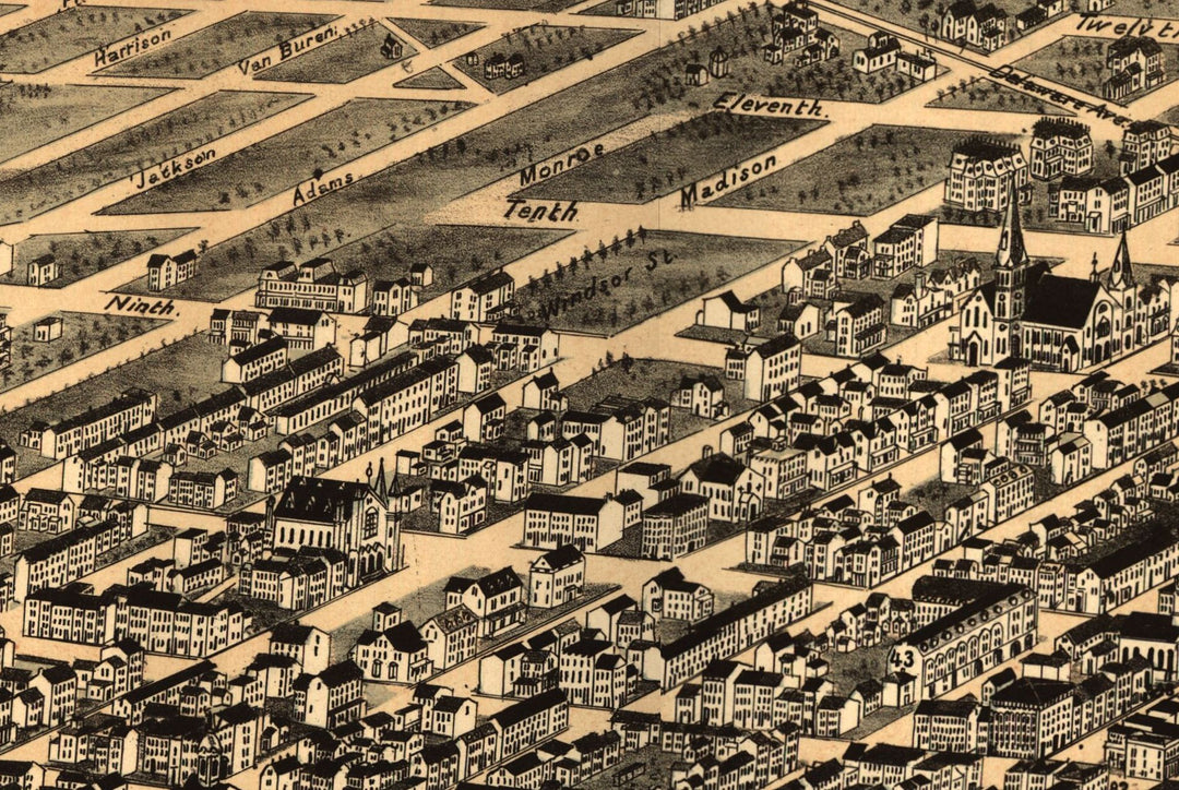 Birdseye View of Wilmington Delaware, 1874