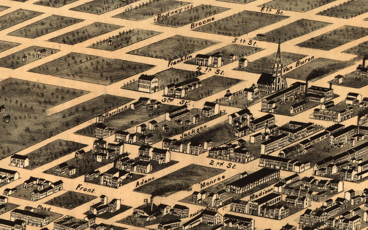 Birdseye View of Wilmington Delaware, 1874