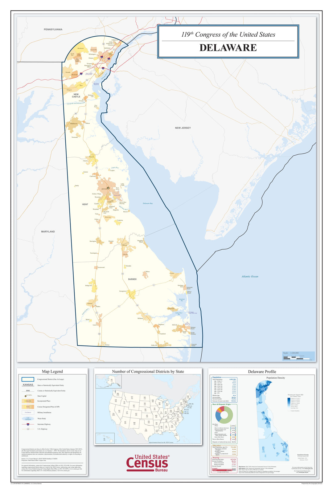 Delaware Congressional District Wall Map
