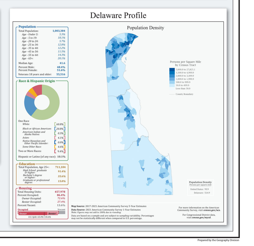 Delaware Congressional District Wall Map