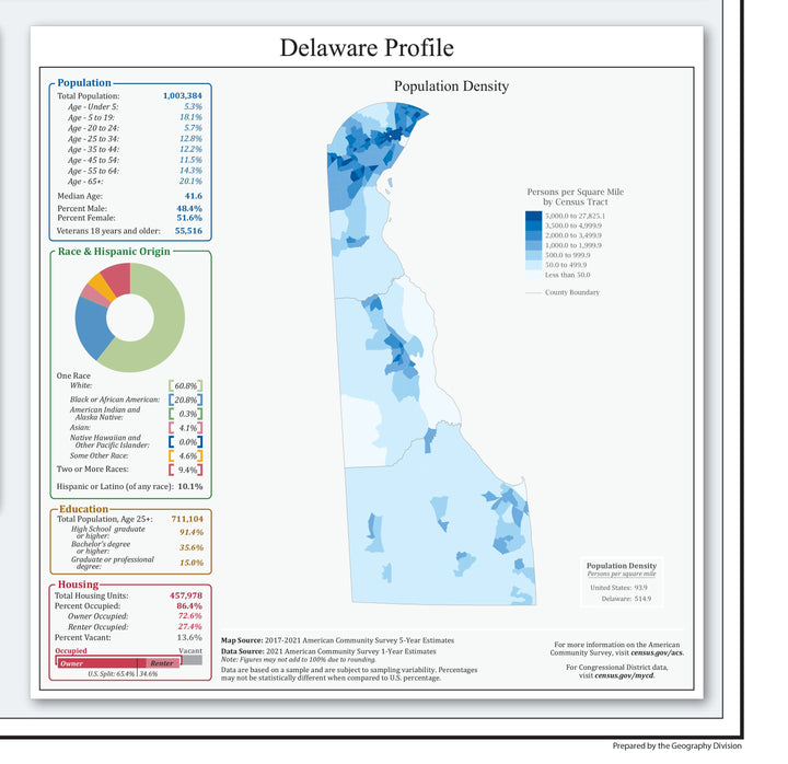 Delaware Congressional District Wall Map