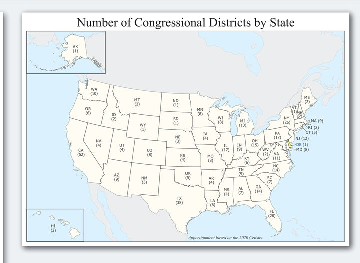 Delaware Congressional District Wall Map