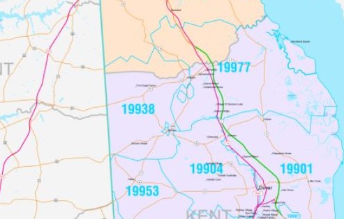 Color Cast Style Delaware Wall Map