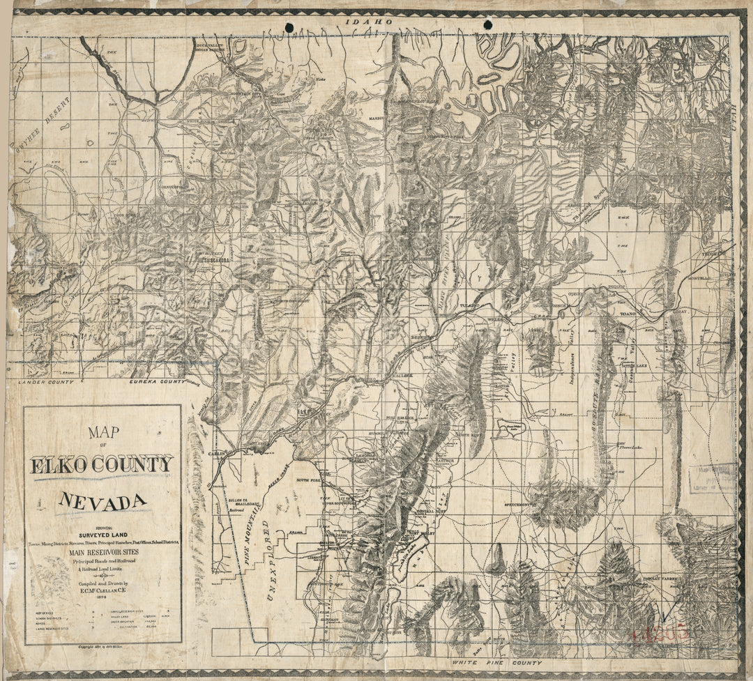 Map of Elko County, Nevada, 1894