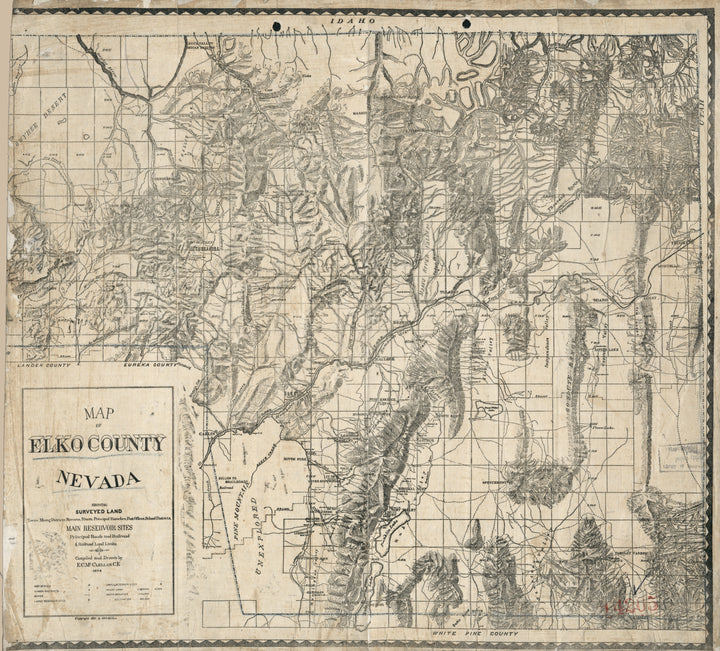 Map of Elko County, Nevada, 1894